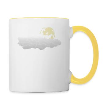 Parachutisme - Sykdive - Lune - Nuages - Mug contrasté - blanc/jaune - Droite