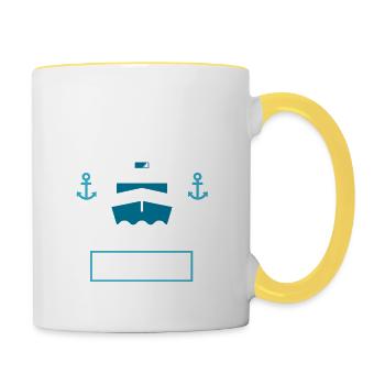 Cruise cruise ship therapy saying funny - Contrasting Mug - white/yellow - Right