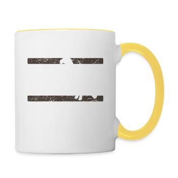 My Lama dont like you - gift - Contrasting Mug - white/yellow - Right