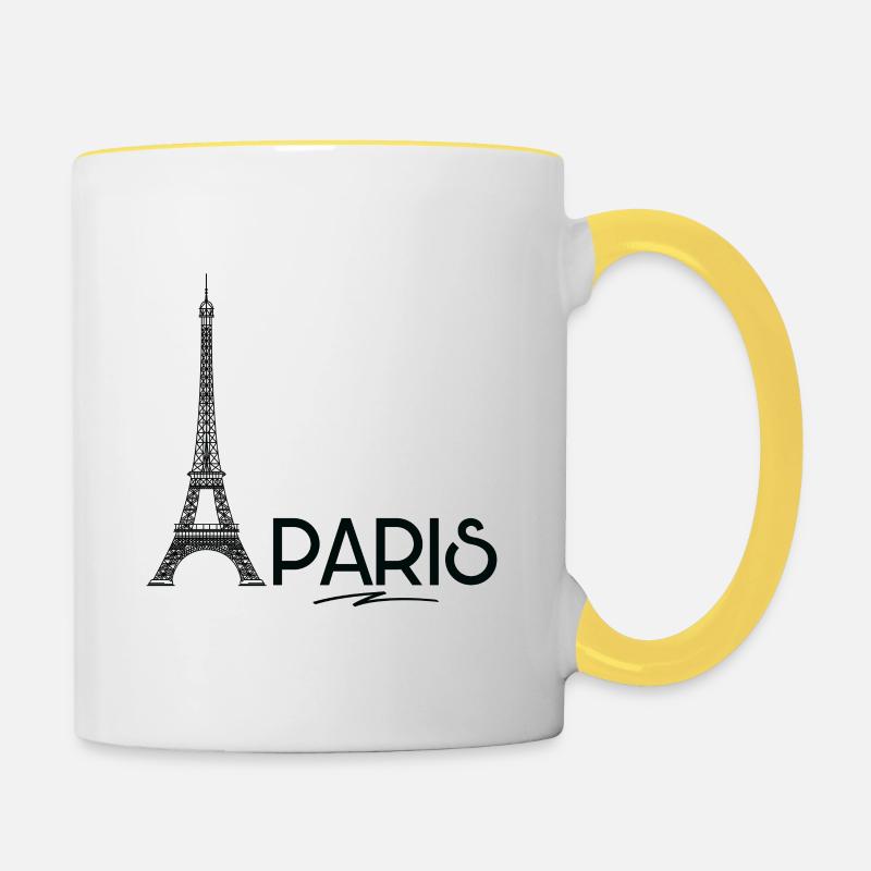 Paris - Eiffel Tower - Contrasting Mug - white/yellow