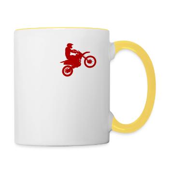 Just Gonna Send It Rider Motor - Tasse zweifarbig - Weiß/Gelb - Rechts