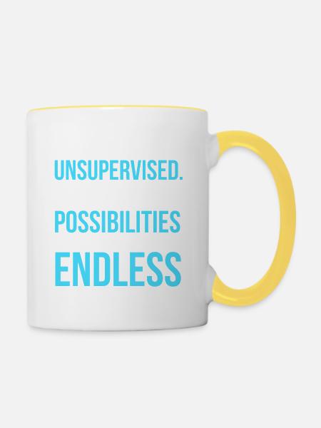 Unsupervised - Tasse zweifarbig - Weiß/Gelb