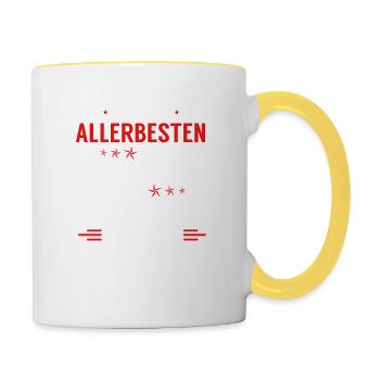 Beste Großeltern Shirt - Tasse zweifarbig - Weiß/Gelb - Rechts