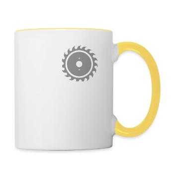 Carpenter joiner gift - Contrasting Mug - white/yellow - Right