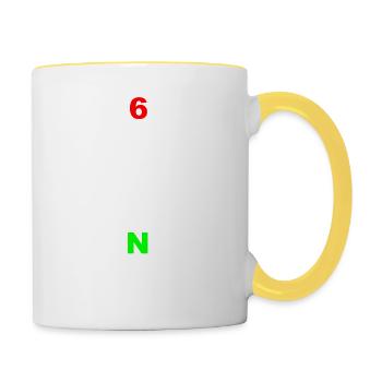 moto - Mug contrasté - blanc/jaune - Droite