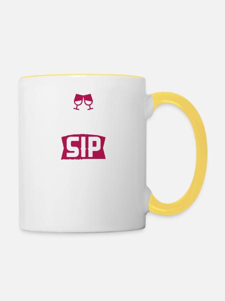 drinking - Tasse zweifarbig - Weiß/Gelb