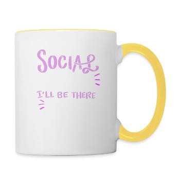 Social Worker, Social Worker, Social Gift - Contrasting Mug - white/yellow - Right