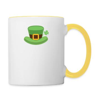 Cool I'm Not a Leprechaun I'm Just Short T-shirt - Contrasting Mug - white/yellow - Right