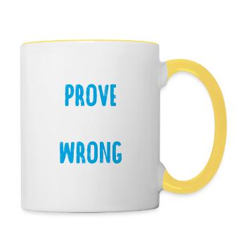 Awesome Prove Them Wrong T-Shirt - Contrasting Mug - white/yellow - Right