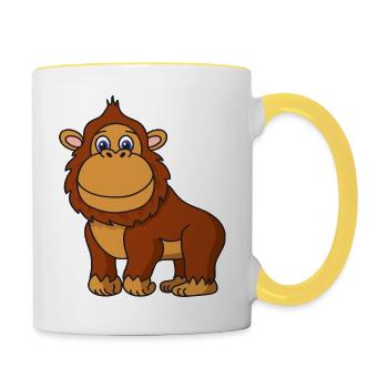 Gorilla - Tasse zweifarbig - Weiß/Gelb - Rechts
