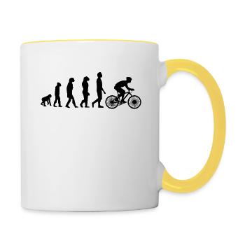 MTB downhill downhill mountain bike evolution - Contrasting Mug - white/yellow - Right