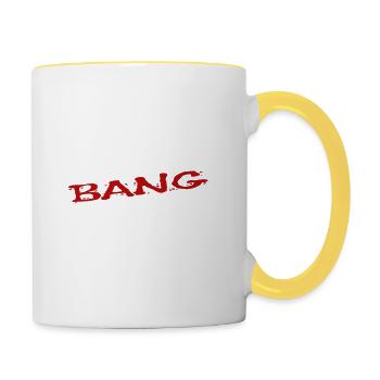 Bang Theory cadeau de dire drôle - Mug contrasté - blanc/jaune - Droite