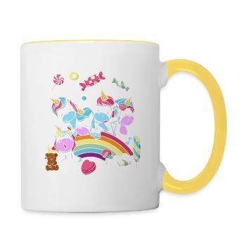 Birthday Gift Unicorn Party Daughter - Contrasting Mug - white/yellow - Right