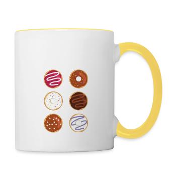 Funny Check out my six pack T-Shirt - Contrasting Mug - white/yellow - Right
