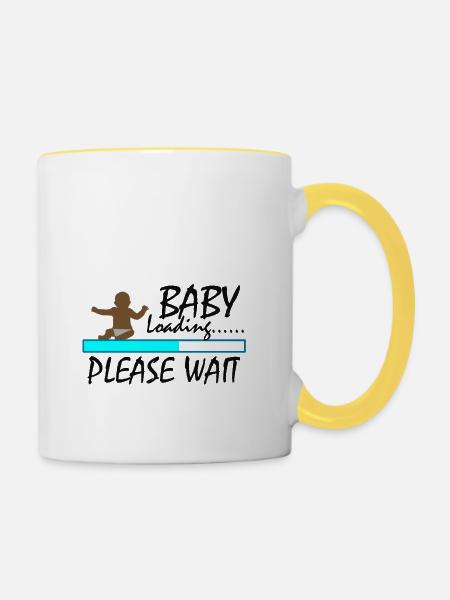 baby loading - Tasse zweifarbig - Weiß/Gelb