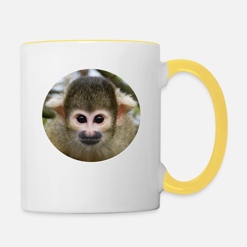 monkey - Contrasting Mug - white/yellow