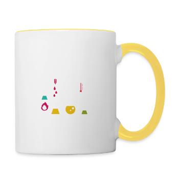 Chemistry like Cooking just don't lick the Spoon - Mug contrasté - blanc/jaune - Droite