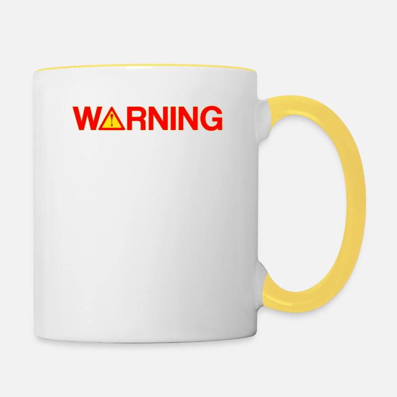 Warning may spontaneously break into Song - Mug contrasté - blanc/jaune