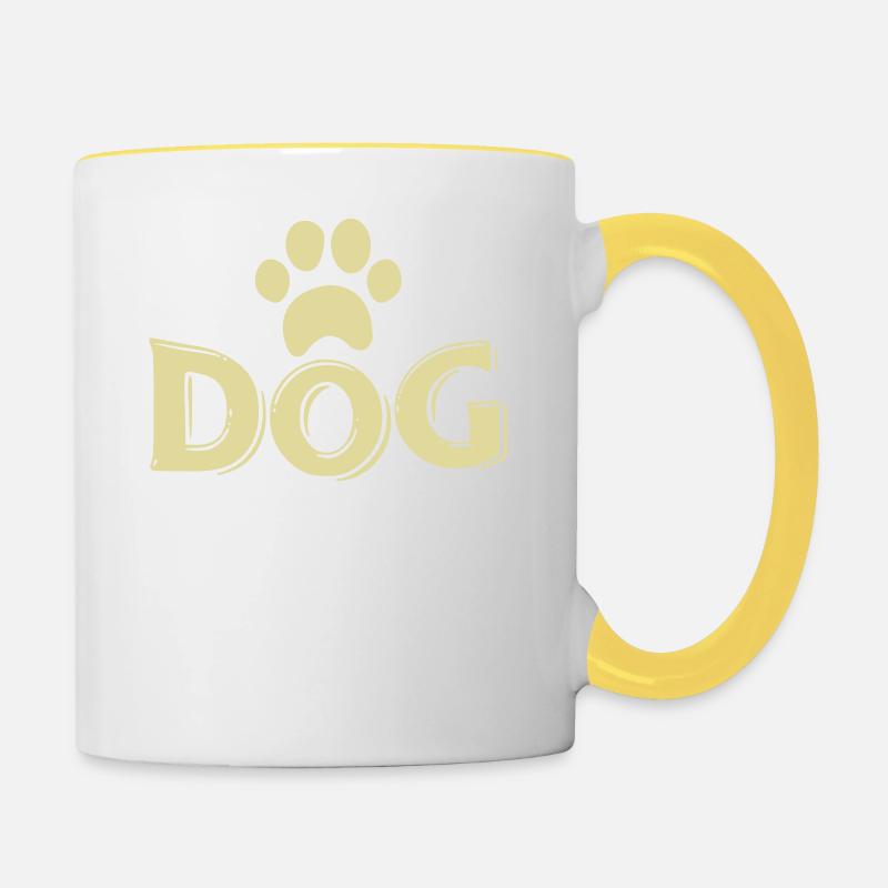 chien - Mug contrasté - blanc/jaune