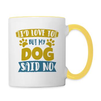 chien - Mug contrasté - blanc/jaune - Droite