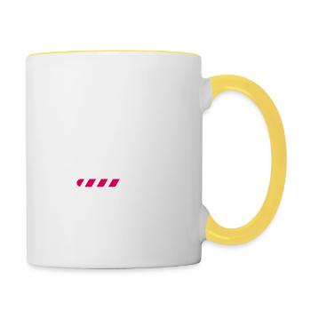 Bébé enceinte bébé ventre grossesse Parents - Mug contrasté - blanc/jaune - Droite