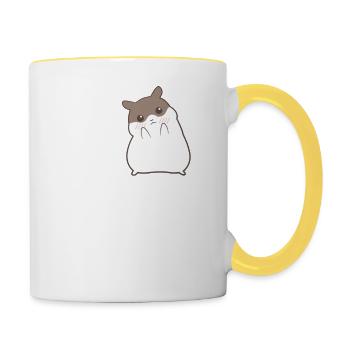 Hamster - hamster holder - hamster love - love - Contrasting Mug - white/yellow - Right
