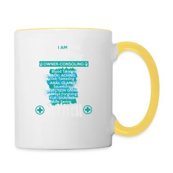 Vétérinaire Vétérinaire Vétérinaire Animaux Vétérinaires Hu - Mug contrasté - blanc/jaune - Droite