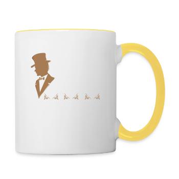 Motif de tatouage - Tatooed Gentleman - Encre tatouée - Mug contrasté - blanc/jaune - Droite