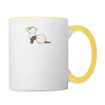 Ferret Friend - Ferret - Ferret Mom - Contrasting Mug - white/yellow - Right
