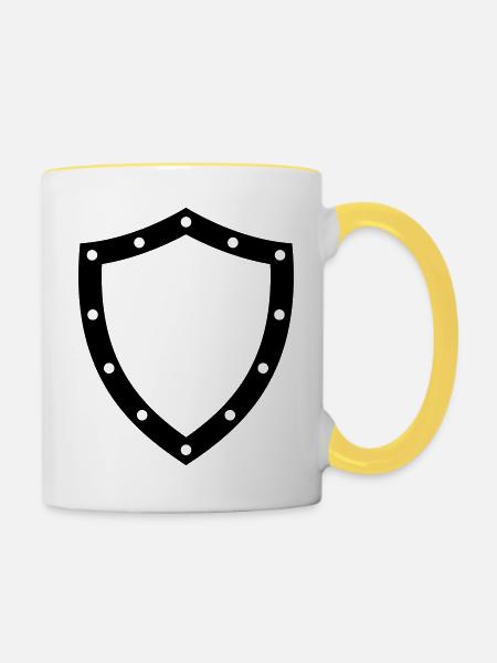 shield - Tasse zweifarbig - Weiß/Gelb