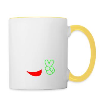 Immer wenn du lachst - Tasse zweifarbig - Weiß/Gelb - Rechts