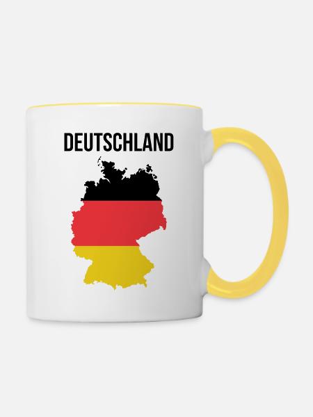 Deutschland - Tasse zweifarbig - Weiß/Gelb