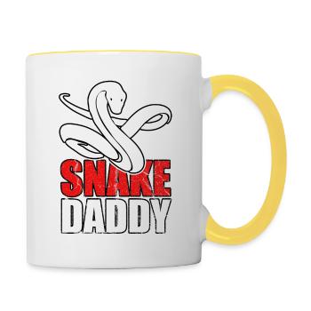 Snakes pet gift - Contrasting Mug - white/yellow - Right