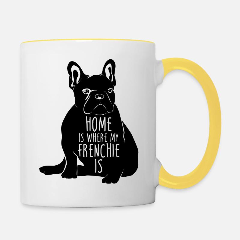 Bouledogue français - Mug contrasté - blanc/jaune