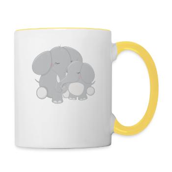 little bro - Tasse zweifarbig - Weiß/Gelb - Rechts