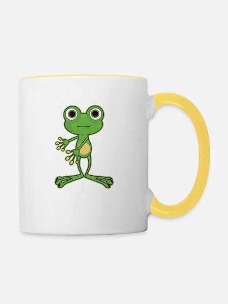 Floss Dance Move Frosch - Tasse zweifarbig - Weiß/Gelb