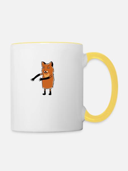 Floss Dance Bewegen Fox - Tasse zweifarbig - Weiß/Gelb