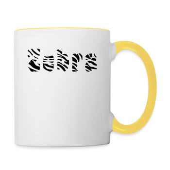 zèbre - Mug contrasté - blanc/jaune - Droite
