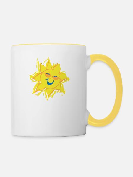 Sommer Sonne - Tasse zweifarbig - Weiß/Gelb