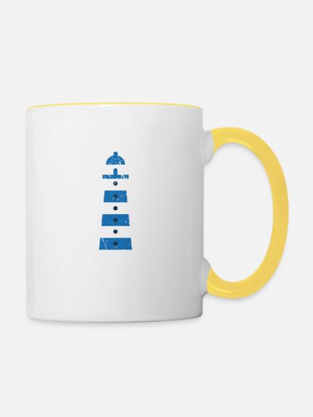 Light house - Leuchtturm - Tasse zweifarbig - Weiß/Gelb