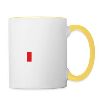 Funny Low Battery Dad daddy and son gift - Contrasting Mug - white/yellow - Right