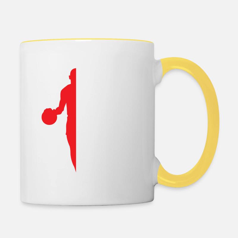 Basket sport Sport Slamdunk panier - Mug contrasté - blanc/jaune