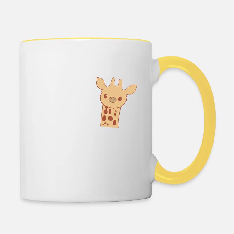 Girafe - Girafes - Fan de girafe - Soyez vous-même - Mug contrasté - blanc/jaune