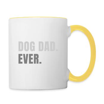 Best Dog Dad Ever - Tasse zweifarbig - Weiß/Gelb - Rechts
