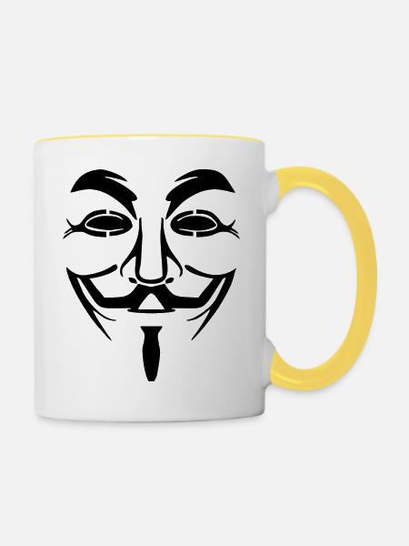 VENDETTA - Tasse zweifarbig - Weiß/Gelb