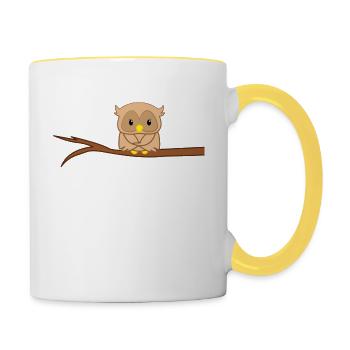 Owl - Owl - Owl - Owls T-Shirt - People Suck - Contrasting Mug - white/yellow - Right