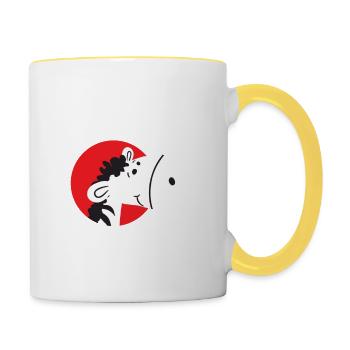 Zebra - Zebras - Zebrafan - Geschenk - Awesome - Tasse zweifarbig - Weiß/Gelb - Rechts
