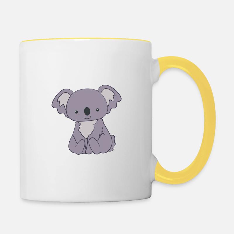 Koala - Koalas - T-shirt Koala - Cadeau - Mug contrasté - blanc/jaune