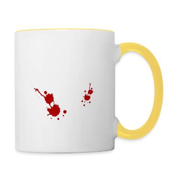 Never mess with a Geocacher - Tasse zweifarbig - Weiß/Gelb - Rechts