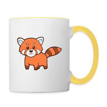 red panda - Contrasting Mug - white/yellow - Right